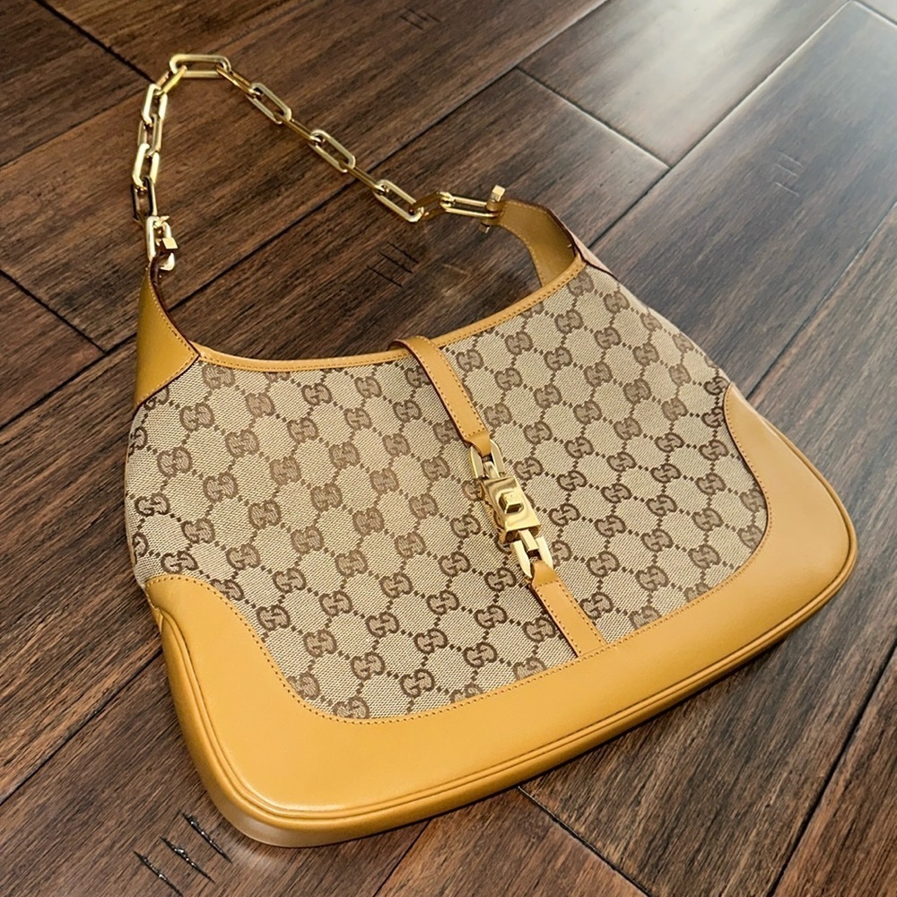 Gucci Jackie O 1961 hobo bag GG purse vintage monogram shoulder bag chain strap